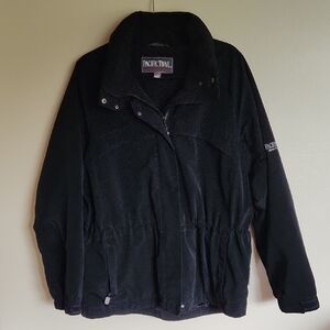 Pacific Trail Womens L G Black Full Zip Jacket Drawstring Waist Hooded Outdoor